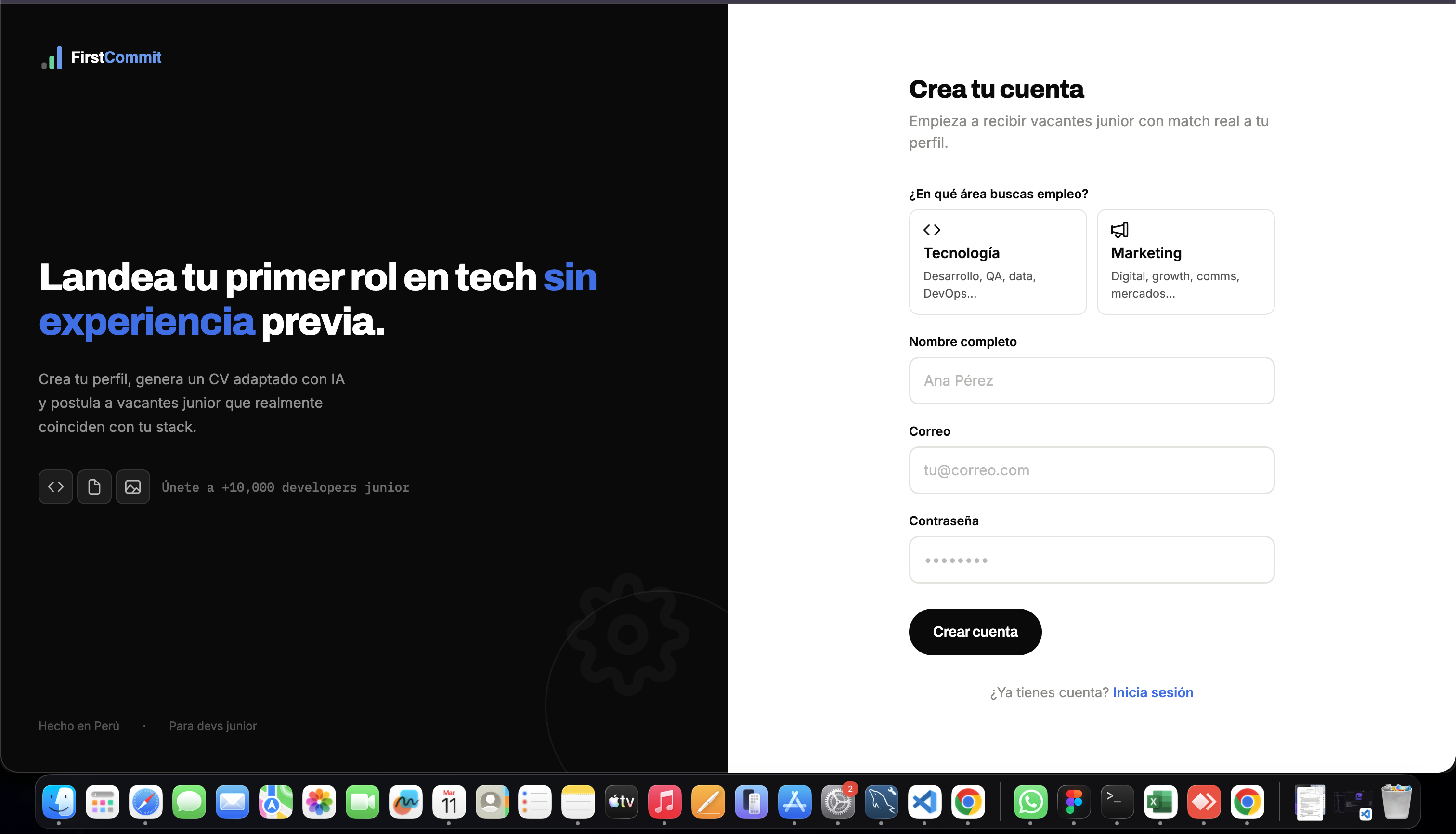 FirstCommit — SaaS de Empleabilidad Junior
